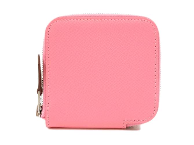 Porte-monnaie compact mini Azap d'Hermès Cuir Rose  ref.1512287