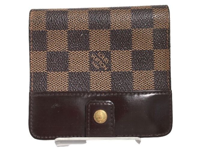 Billetera bi-fold Damier marrón Louis Vuitton Castaño