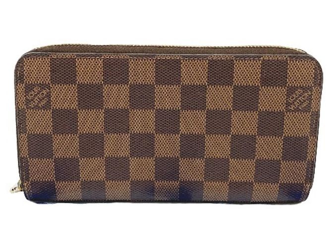 Cartera Zippy Damier marrón Louis Vuitton Castaño