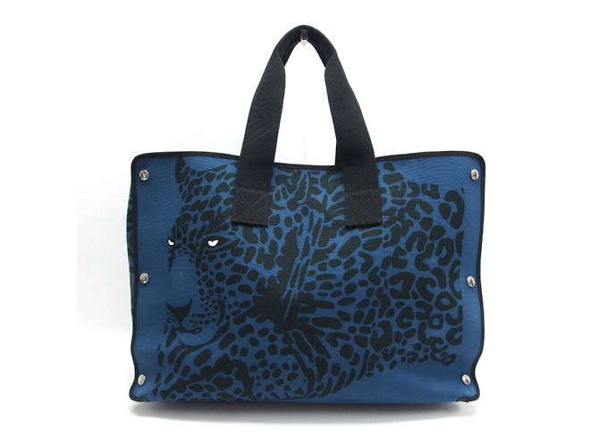 Borsa Tote Leopardo Hermès Nero Blu