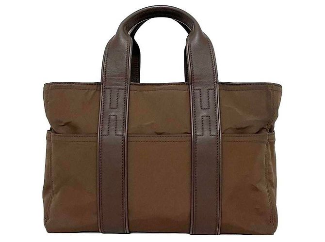 Hermès Hermes Acapulco PM Tote Tasche Braun Silber