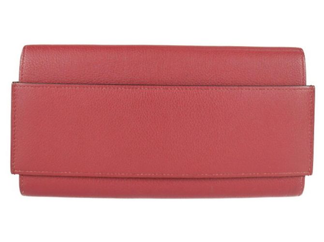 Hermès Cartera Larga Hermes Passan en Rouge Grenat Roja