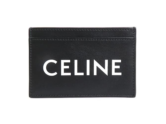 Céline Celine Leather Card Case in Black and White  ref.1512720