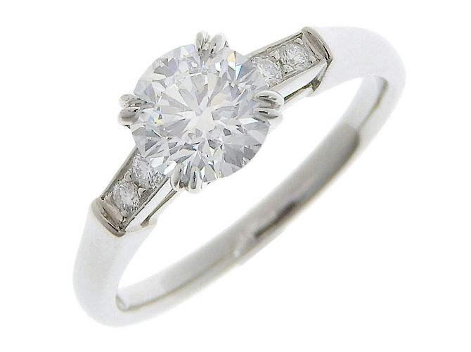 Harry Winston Platinring mit rundem Diamant