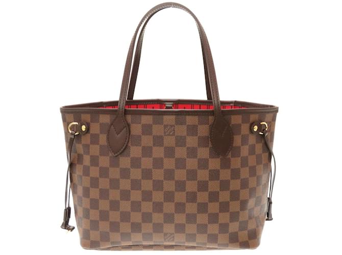 Sac à main Louis Vuitton Damier Neverfull PM Toile Marron  ref.1512825