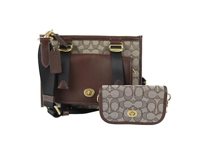 Borsa a tracolla multifunzionale COACH con borsa a spalla Dinky Marrone  ref.1512897