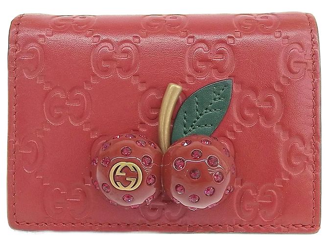 Billetera bi-fold roja Gucci