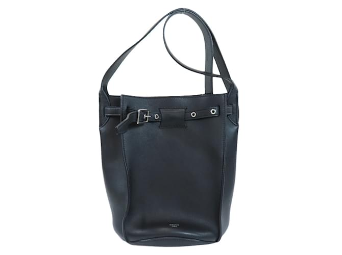 Céline Bolso de hombro Celine Big Bag Bucket Negro Cuero  ref.1513045