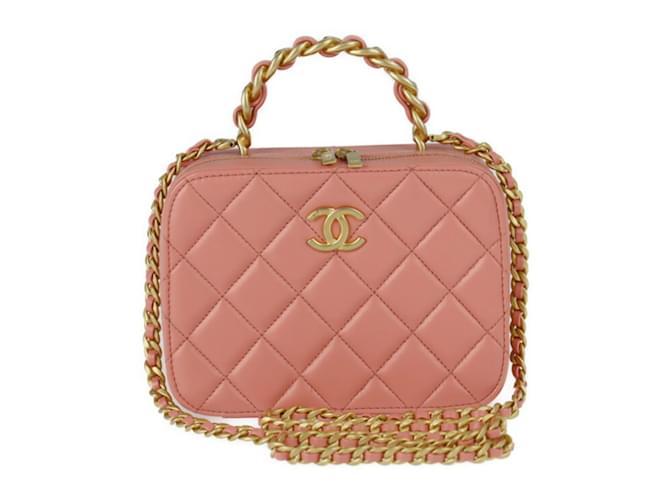 Chanel Kleine Vanity Schultertasche Pink Leder ref.1513055 Joli Closet