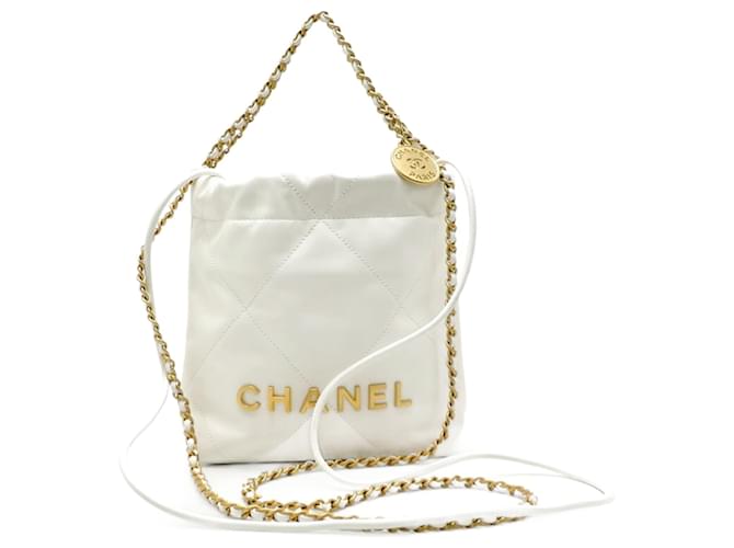 Chanel 22 Chain Ladies Handbag White  ref.1513159