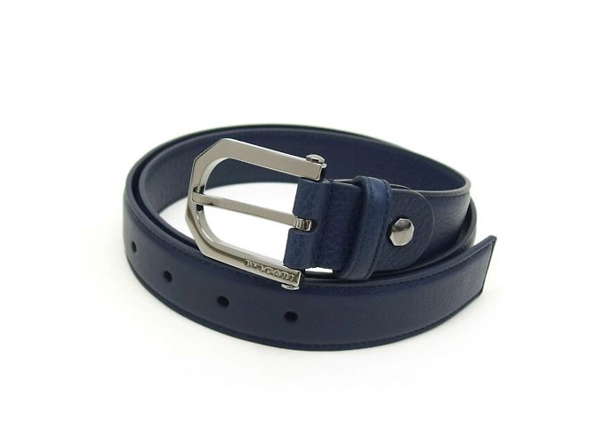 Bulgari Bvlgari Navy Leather Belt Navy blue