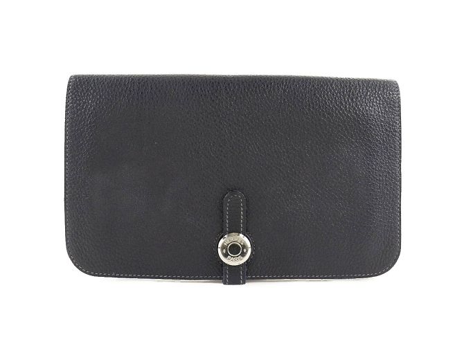 Hermès Hermes Dogon GM Togo Long Wallet Navy blue