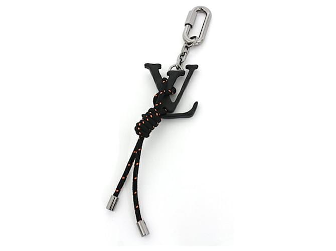 Louis Vuitton Portocre LV Shape Rope Keychain Bag Charm Black Orange Metal Nylon  ref.1513233