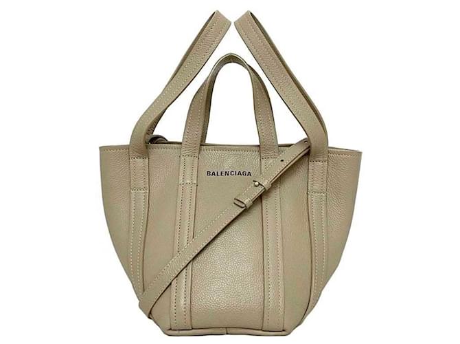 Balenciaga Tote 2way XS Beige Argento Pelle  ref.1513429