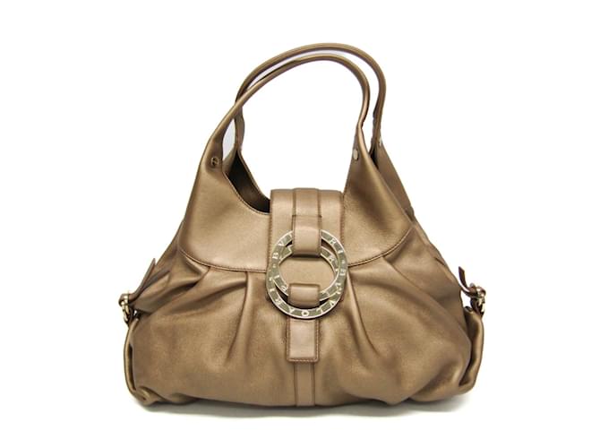 Bulgari Sac à main en cuir pour femmes Bvlgari Chandra 32303 Doré  ref.1513522