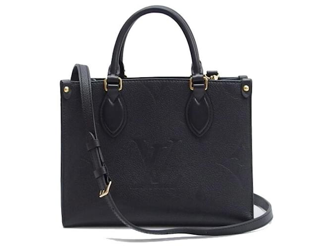 Bolsa OnTheGo PM Monogram Empreinte Louis Vuitton Preto Lona  ref.1513548