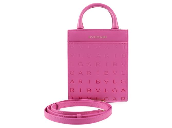 Bulgari Bolsa Bvlgari Infinitum Rosa Couro  ref.1513554