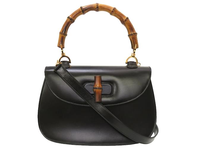 Sac à main en cuir noir Gucci  ref.1513633