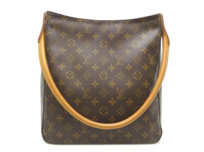 Bolso de hombro Looping GM para mujer Louis Vuitton Castaño Damier ebene Charol  ref.1513637