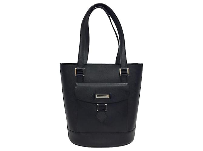 Bolsa tote de couro Burberry Preto  ref.1513664