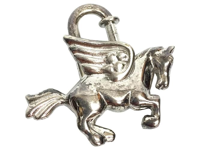 Hermès Pendentif Charm de Collier Cadena Pegasus Hermes Métal Argenté  ref.1513676