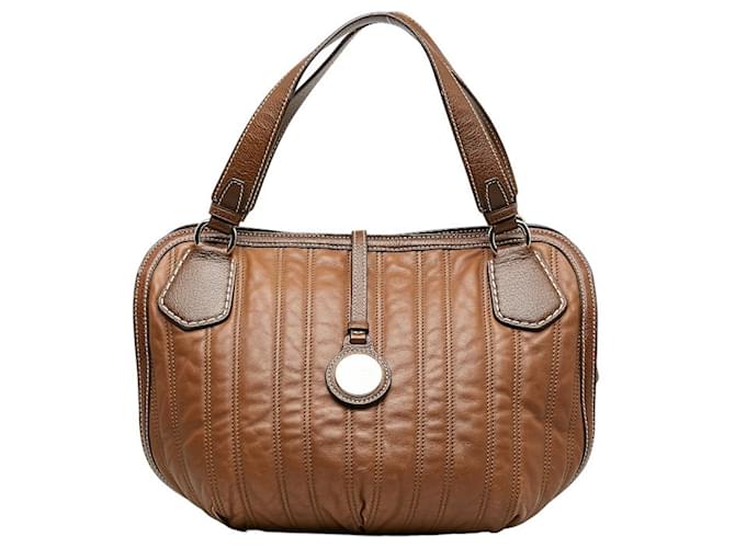 Céline Sac à main tote en cuir marron Celine Macadam  ref.1513694