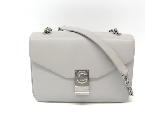 Céline Bolsa de ombro de couro para mulher Celine Medium C 187253BFB Cinza  ref.1513817