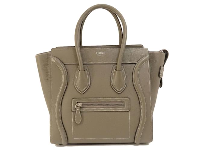 Céline Bolso de mano micro Luggage de Celine Castaño Cuero  ref.1513881