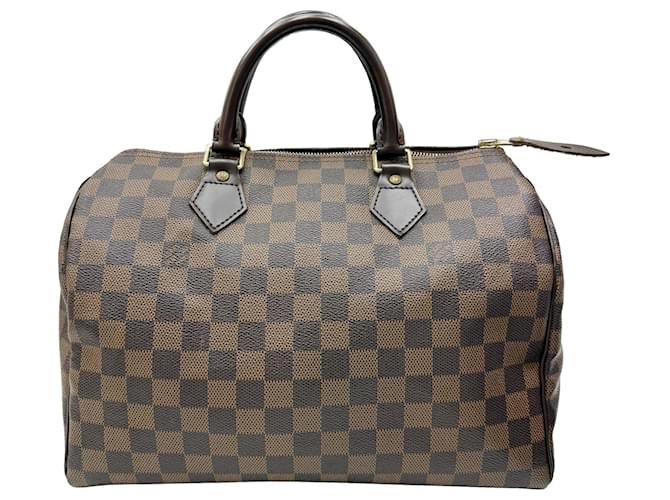 Louis Vuitton Speedy 30 Damier Handtasche Braun Damier ebene Leinwand  ref.1513996