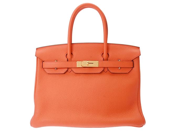 Hermès Hermes Birkin 30 Handbag in Orange Poppy Leather  ref.1514063