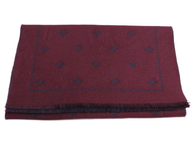 Gucci Unisex Wool Scarf in Bordeaux and Navy Dark red Navy blue  ref.1514213