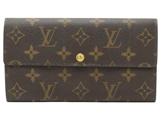 Louis Vuitton Carteira Sarah Marrom Lona  ref.1514216