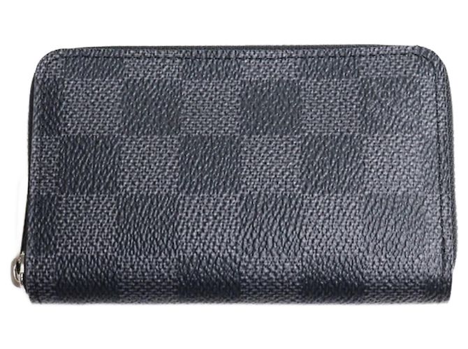 Porta-moedas Zippy Damier Graphite Louis Vuitton Marrom Preto Damier ebene