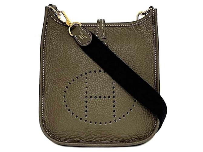 Hermès Bolso de Hombro Hermes Evelyne TPM Beige Gris pardo Cuero  ref.1514359