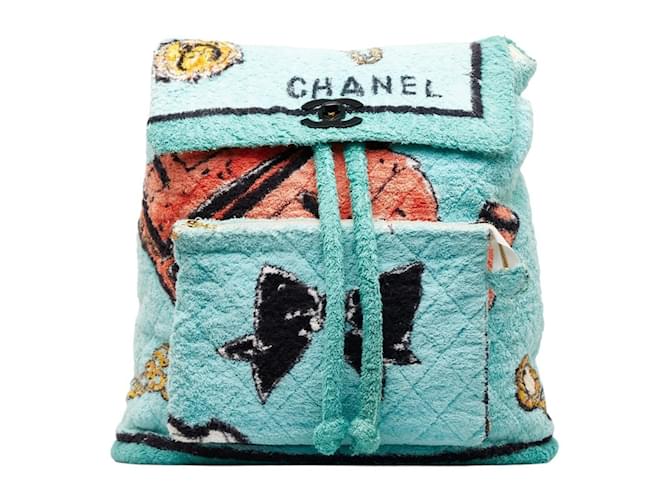 Chanel Green Multicolor Cotton Backpack Multiple colors  ref.1514450