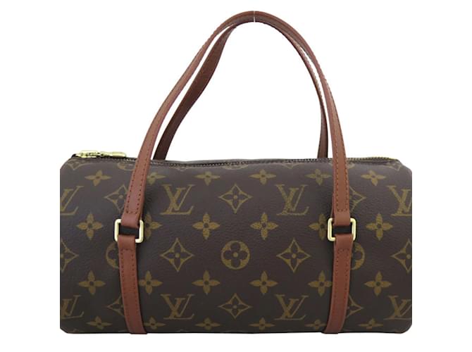 Bolso de mano Papillon Monogram Louis Vuitton Castaño Monograma Charol  ref.1514460