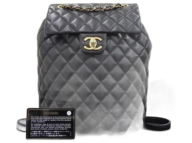 Chanel Matelasse Coco Mark Backpack Black