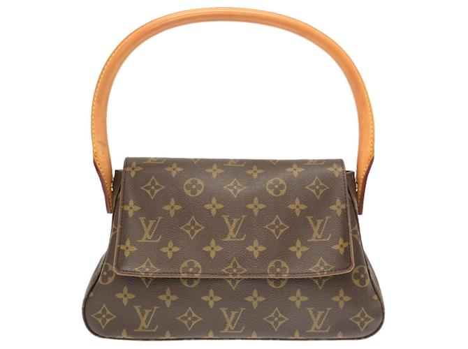 Louis Vuitton Monogram Mini Looping Handbag Brown Patent leather  ref.1514554