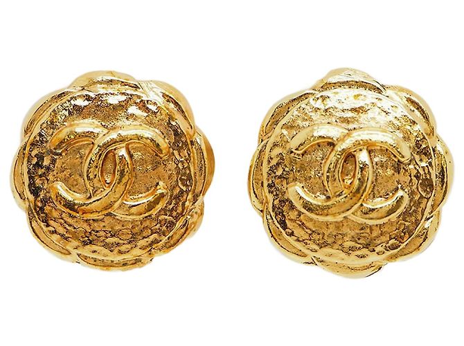 Chanel Coco Mark Gold Ohrringe Golden