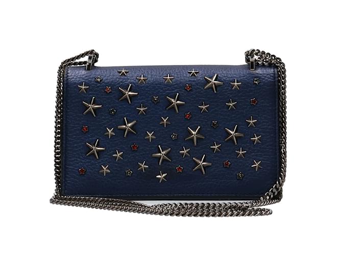 Sac à épaule Sophia Studs de Jimmy Choo Cuir Bleu Marine  ref.1514638