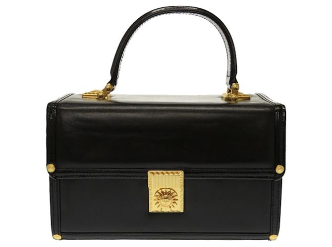 Bolsa de mão em couro envernizado preto Versace Sun  ref.1514759