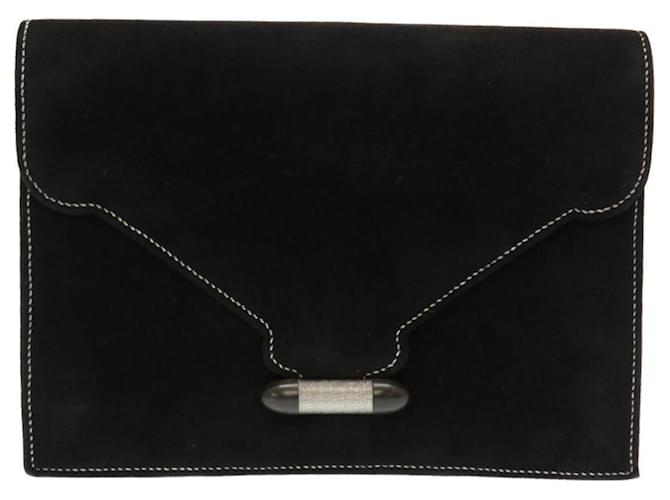 Borsa Clutch Hermès Navet Dobris Nero Argento  ref.1514761