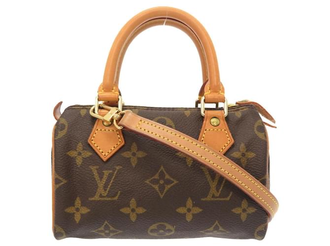 Bolso Mini Speedy Monograma Louis Vuitton Castaño Charol  ref.1514764