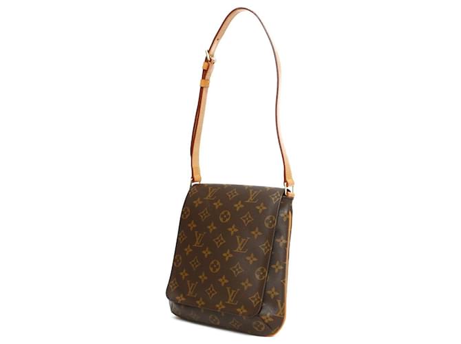 Sac à épaule Musette Salsa Monogram Louis Vuitton Cuir vernis Marron Multicolore Monogramme  ref.1514774