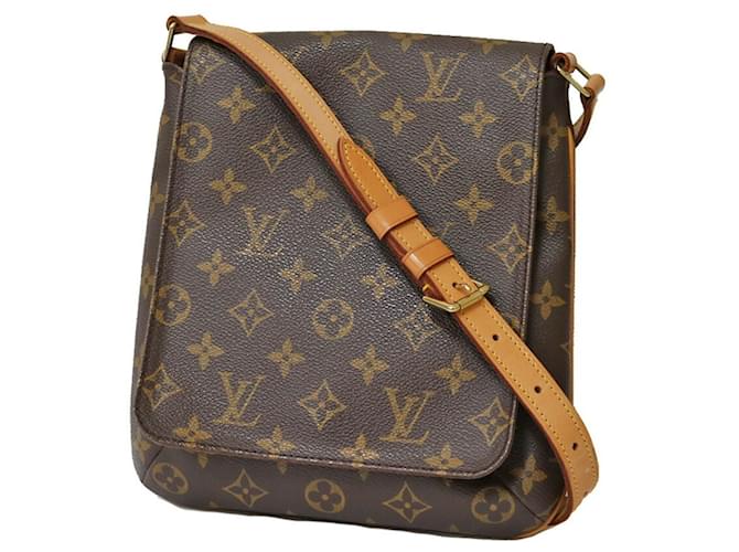 Bolso de Hombro Musette Salsa Monograma Louis Vuitton Castaño Charol  ref.1514782