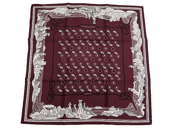 Silk In Hermès Bufanda Cuadrada Petit Care Edición Limitada Hermes Burdeos