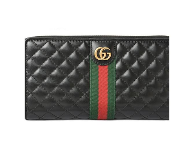 Gucci Long Wallet Black Red Green  ref.1514811