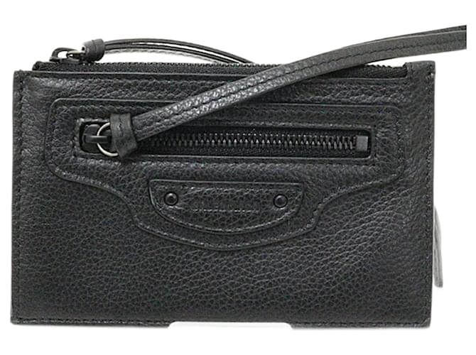 Porte-monnaie néoclassique Balenciaga Cuir Noir  ref.1514820