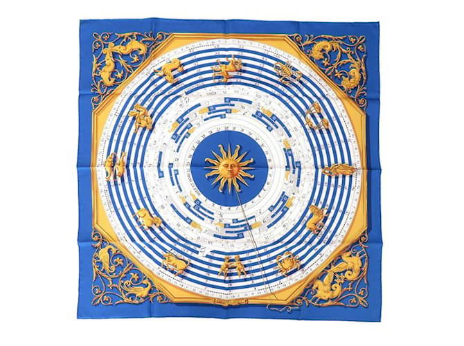 Écharpe en soie Hermès Carré 90 Astrologie Bleu  ref.1514845