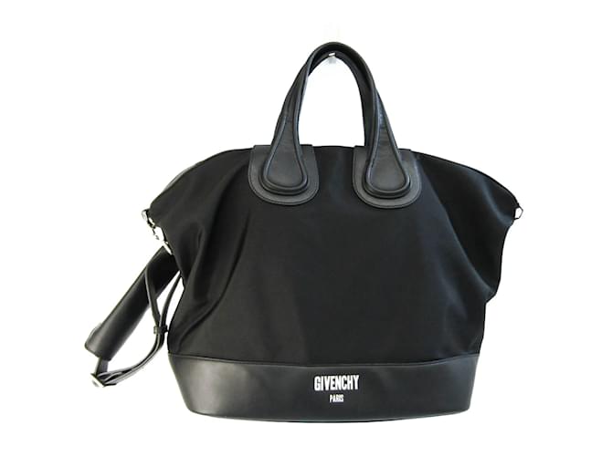 Givenchy Nightingale Handbag Black Leather Cloth  ref.1514872